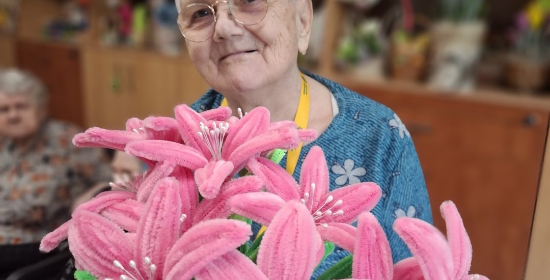 Pluszowe kwiaty